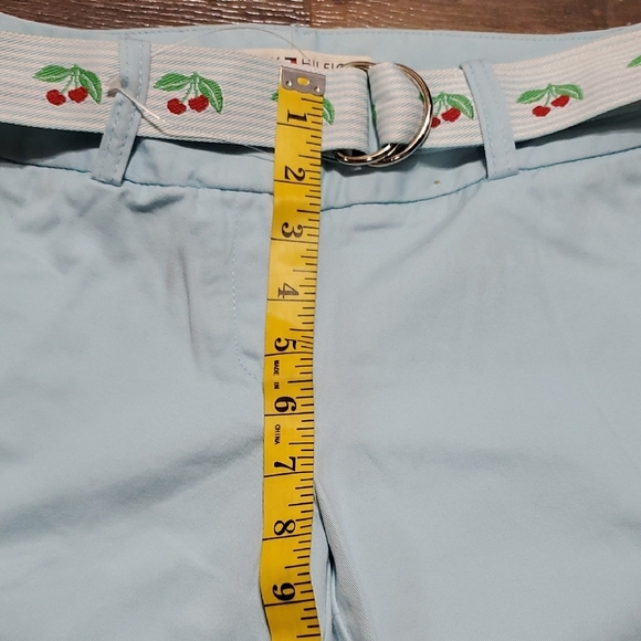 Tommy Hilfiger Blue Capris with Straight-Leg Cut With Cherry Patterned Belt - Picture 4 of 11